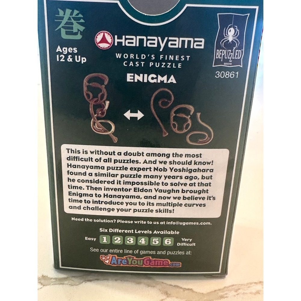 Hanayama Enigma Level 6 Cast Metal Brain Teaser Puzzle BePuzzled 30861 - Picture 3 of 5